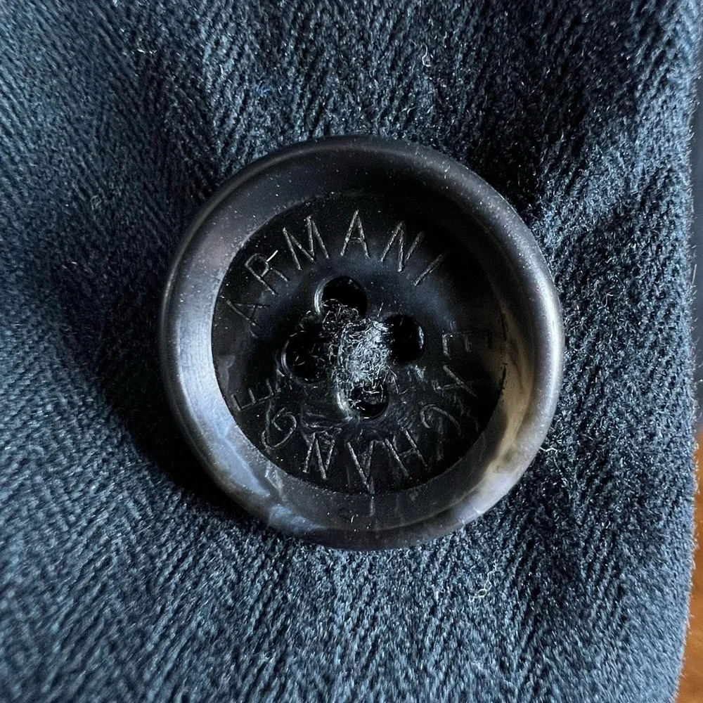 Armani Exchange Mens Single Breasted Ridged Corduroy Blazer Navy Blue Size 40R - Picture 13 of 13